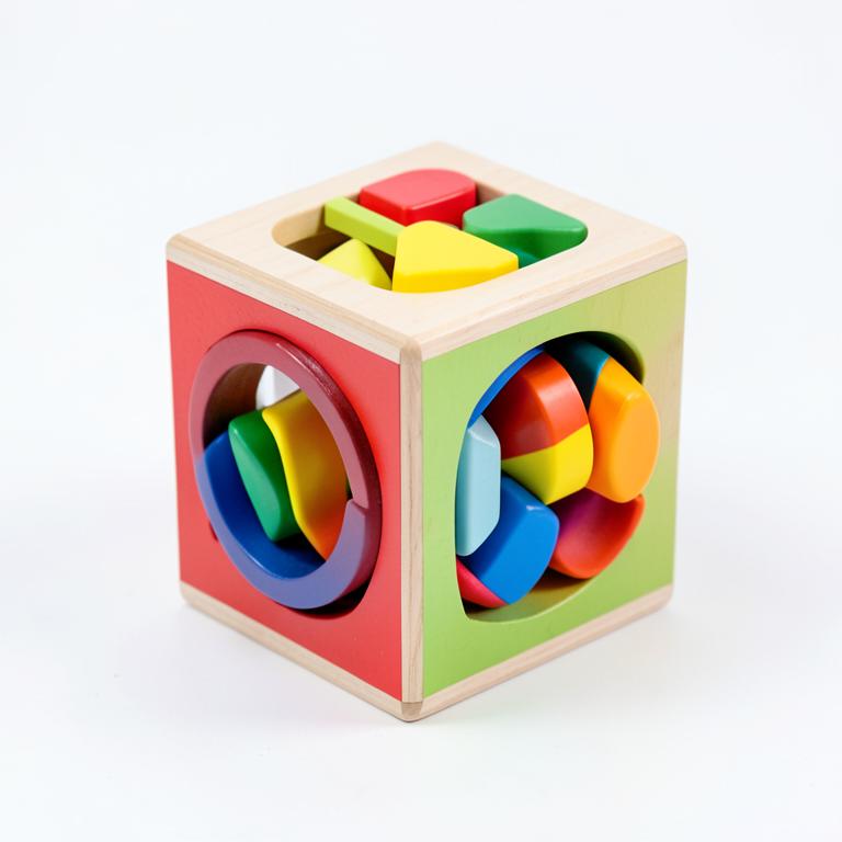 Wooden Shape Sorter Cube — toy available for rent in Jalgaon